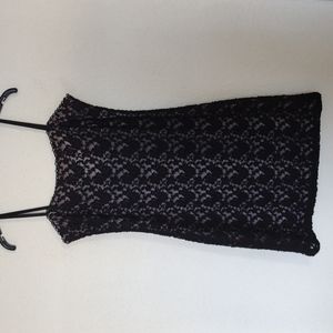 Black Lace And Lavender Dress